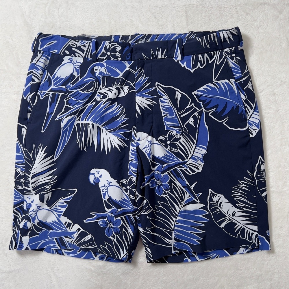 Polo Golf Ralph Lauren Shorts Mens Sz 36 Blue Tropical Print Classic Fit